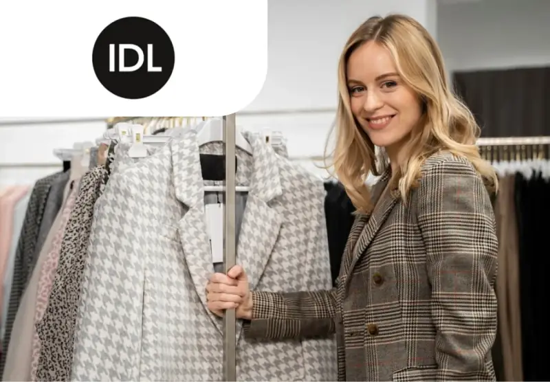 Брендовий одяг на вішаках на складі IDL