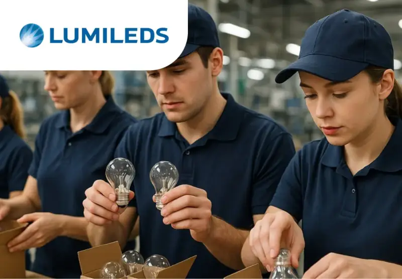 Пакування лампочок на заводі Lumileds